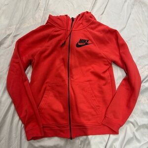 Nike Full Zip Vibrant Red Pink Women’s XS Small Hoodie Logo